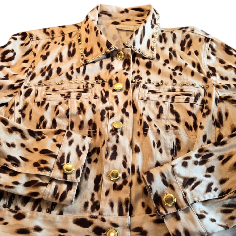 Chico's Cheetah Pattern Jacket NWT Size 1 (Small)